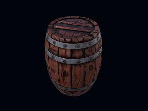 rpg barrel ready for a game 3D Модель