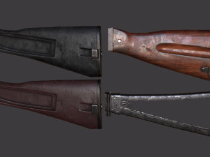 ak 74m pack pbr textures model vr - ar - low-poly 3Dモデル