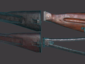 ak 74m 팩 pbr 텍스처 모델 vr - ar - low-poly 3D 모델