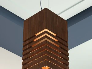 luz de teto de madeira Modelo 3D