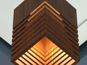 wood ceiling light 3D Model