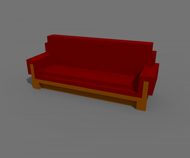 cute voxel sofa Model 3D .c4d .max .obj .3ds .fbx .stl .blend 