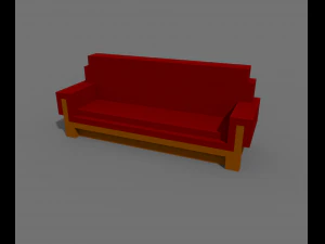 joli canap&eacute; voxel Modèle 3D