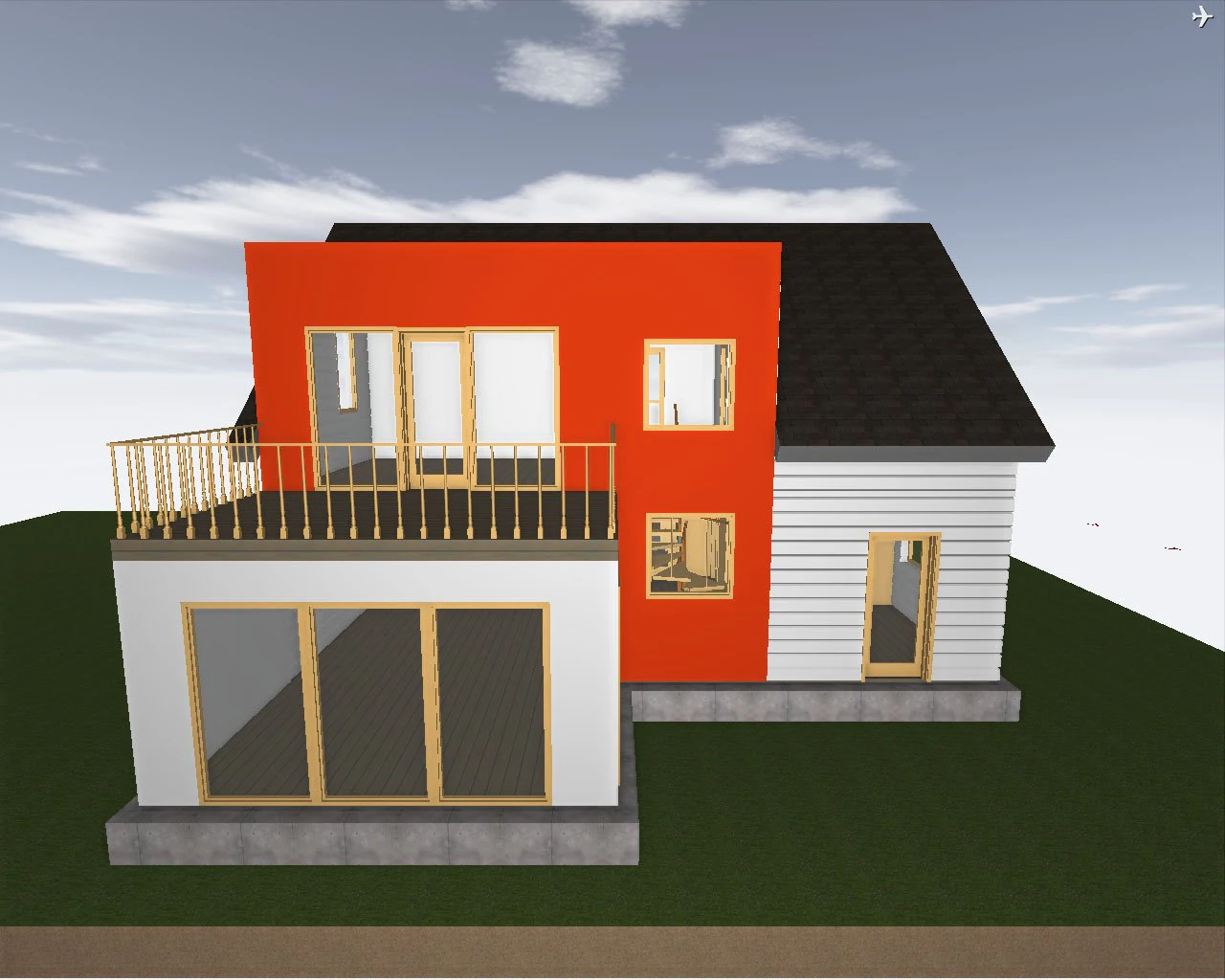 two-storey house 3D Model .c4d .max .obj .3ds .fbx .stl .blend