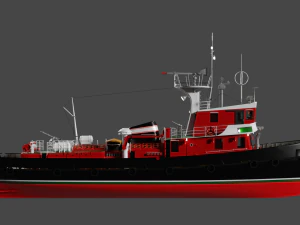 strazak -3 fire-fighting ship 3D Model
