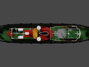 strazak -3 fire-fighting ship 3D Model