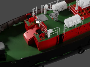strazak -3 fire-fighting ship 3D Model