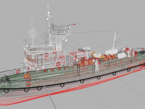 strazak -3 fire-fighting ship 3D-Modell