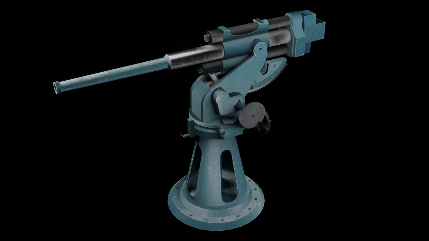 21-K 45 mm caliber Cannon 3D Model .c4d .max .obj .3ds .fbx .stl .blend