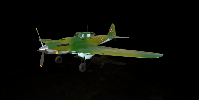 IL 2 Ilyushin Model 3D .c4d .max .obj .3ds .fbx .stl .blend