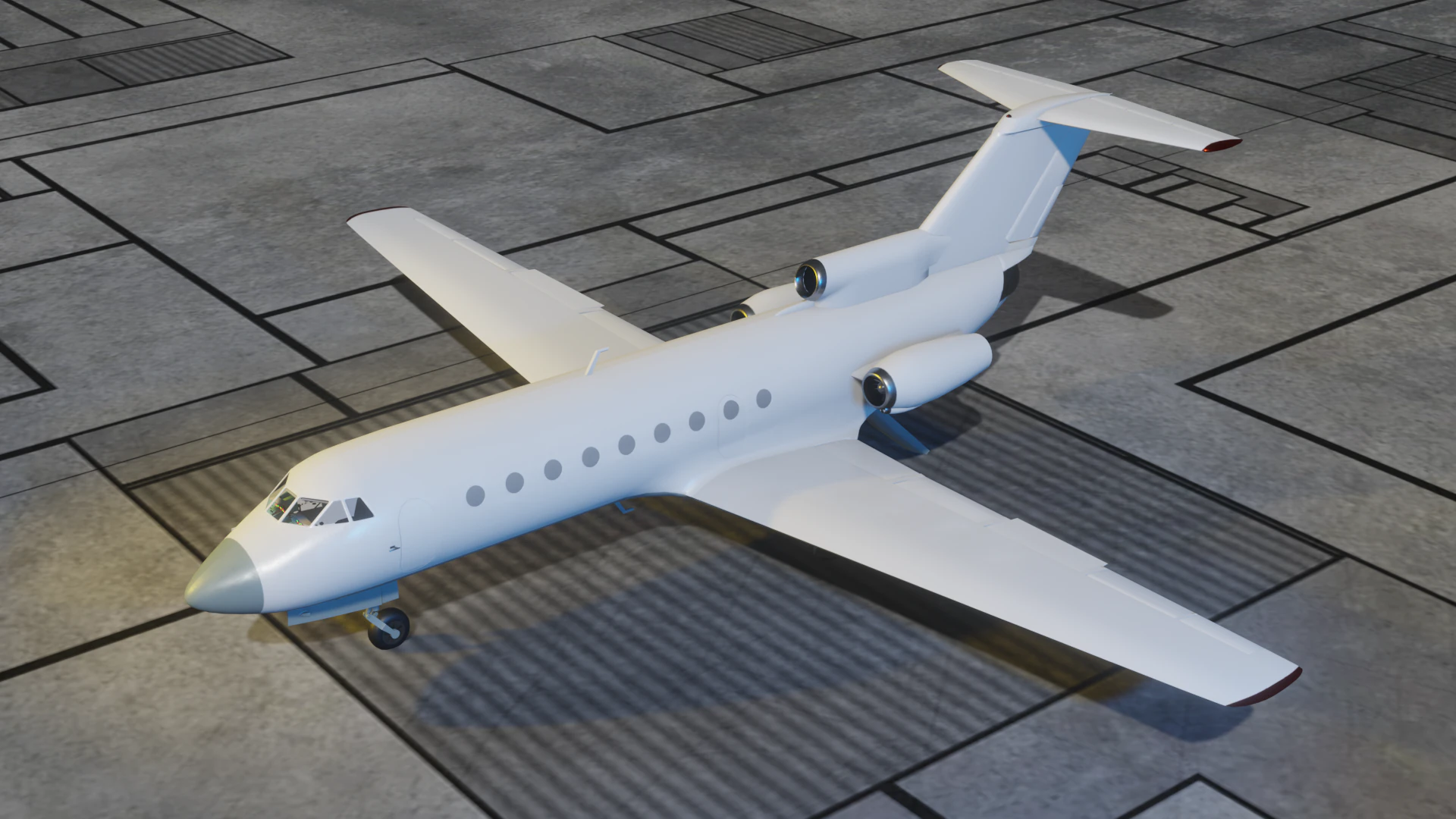 Yak-40 Passenger aircraft 3D Model .c4d .max .obj .3ds .fbx .stl .blend 