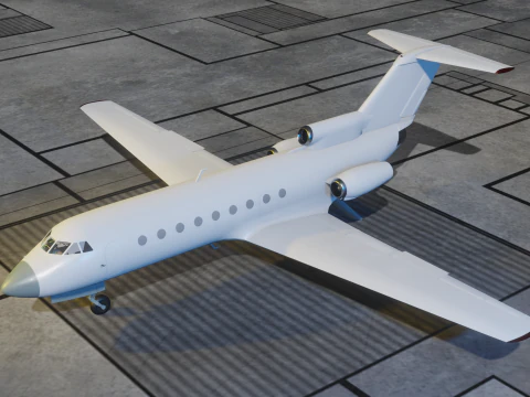 Aeronave de passageiros Yak-40 Modelo 3D