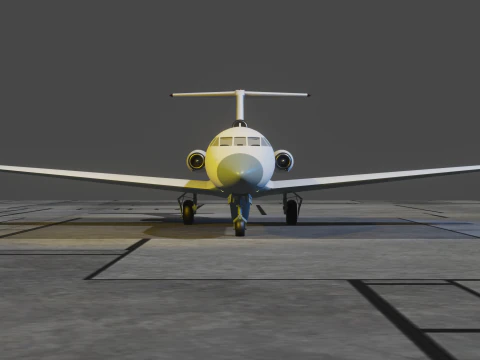 Yak-40 Passenger aircraft 3D Model