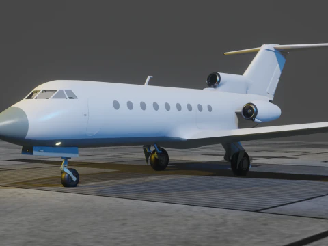 Yak-40 Passenger aircraft 3D Model