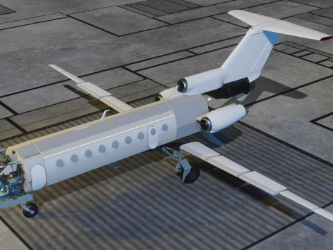 Yak-40 Passenger aircraft 3D Model