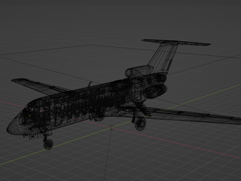 Yak-40 Passenger aircraft 3D 模型