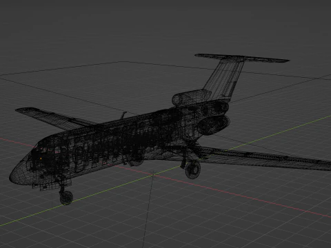 Yak-40 Passenger aircraft 3D Model