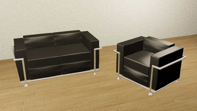 two sofa 3D Model .c4d .max .obj .3ds .fbx .stl .blend 
