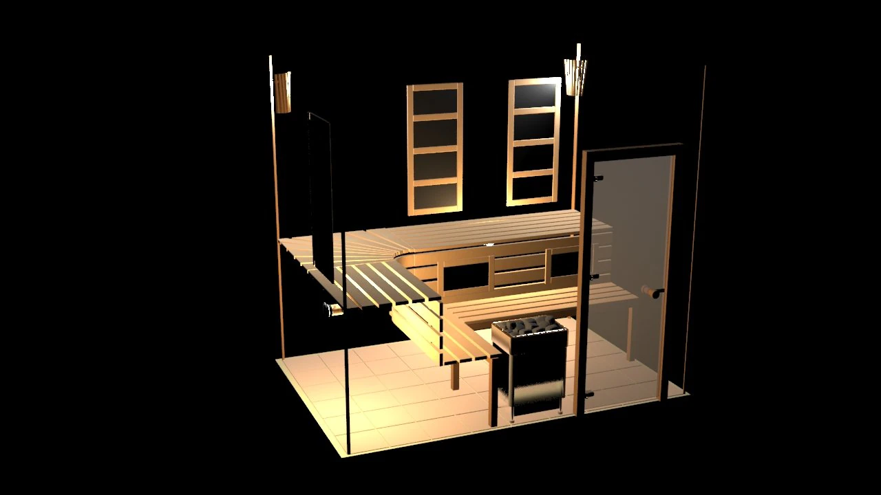 sauna 3D Model .c4d .max .obj .3ds .fbx .stl .blend 
