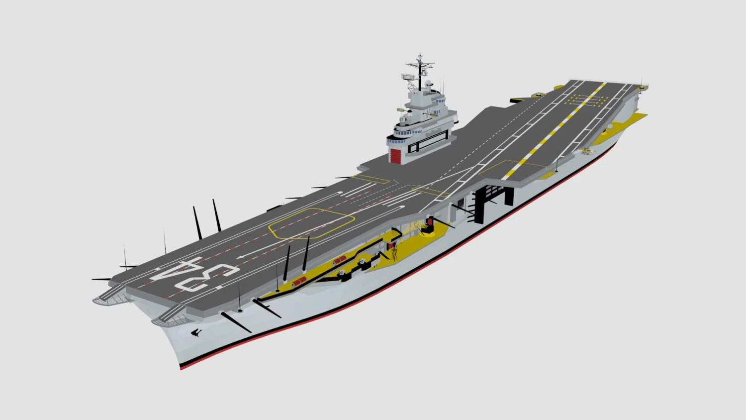 uss cvn 34 oriskany 3D Model .c4d .max .obj .3ds .fbx .stl .blend