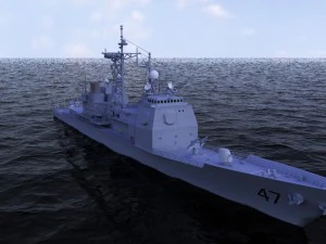 ticonderoga class cruiser cg47 uss ticonderoga 3D Model
