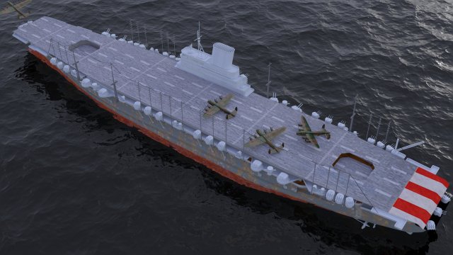 japanese aircraft carrier shinano Modèle 3D .c4d .max .obj .3ds .fbx .stl .blend 