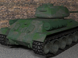 tank t-34-85 low-poly 3D मॉडल
