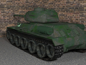 tank t-34-85 low-poly 3D मॉडल