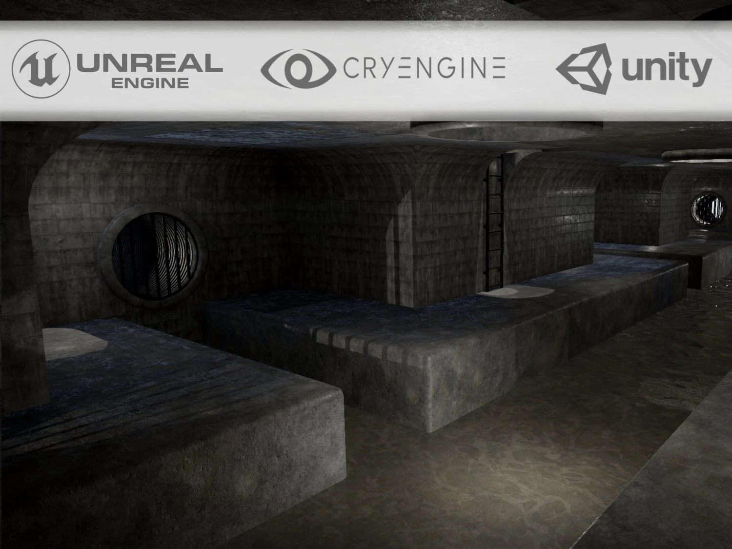 sewers and underground modular pack for game ready 3D Model .c4d .max .obj .3ds .fbx .stl .blend 