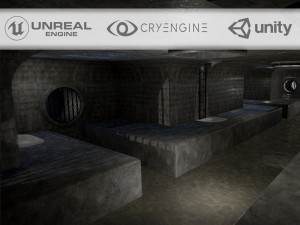 sewers and underground modular pack for game ready 3D Модель