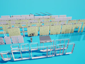 Modular house for game ready 3D Model