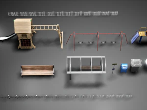 자산 놀이터 3D 모델