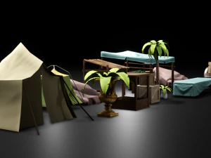 Ancient props low-poly 3D Model