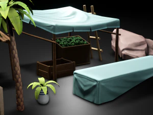 Ancient props low-poly 3D Model