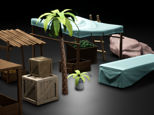 Ancient props low-poly 3D 모델