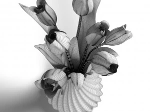 vase with tulips 3D Model