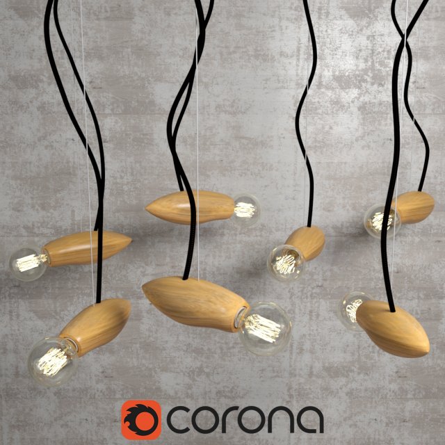 wooden bee lamp Modello 3D .c4d .max .obj .3ds .fbx .stl .blend 
