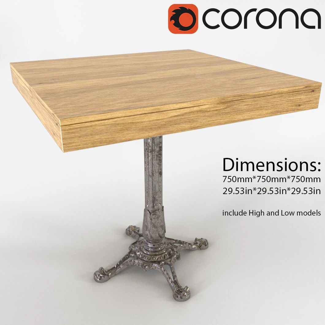 restaurant table 3D Model .c4d .max .obj .3ds .fbx .stl .blend 