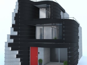 the facade of the house in tokyo 3D Model