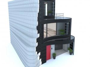 the facade of the house in tokyo 3D Model