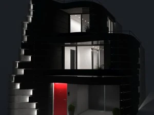 the facade of the house in tokyo 3D Model