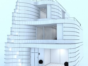 the facade of the house in tokyo Modèle 3D