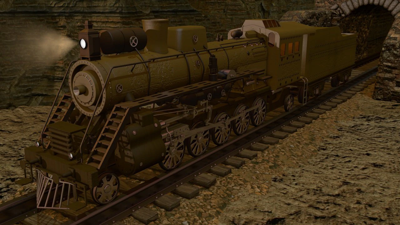 locomotive 3D Model .c4d .max .obj .3ds .fbx .stl .blend 