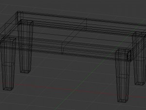 classic wood table Model 3D