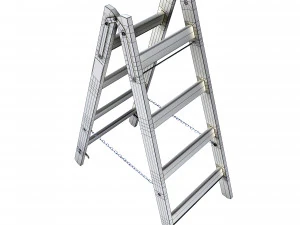 Double-sided wooden step-ladder with rungs KRAUSE STABILO 2x4 170064 3D Model
