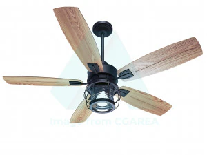 Ventilateur de plafond Galveston 52 pouces pour usage ext&eacute;rieur de Quorum USA Modèle 3D