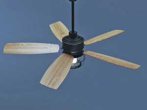 Galveston ceiling fan 52 inches for outdoor use from Quorum USA 3D Model