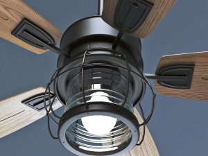 Galveston ceiling fan 52 inches for outdoor use from Quorum USA 3D 모델