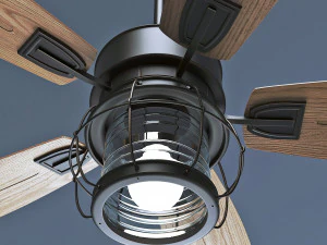 Galveston ceiling fan 52 inches for outdoor use from Quorum USA 3D Model