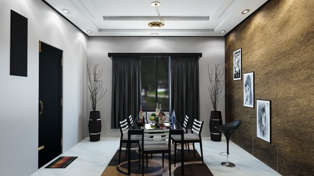 dining room 3D Model .c4d .max .obj .3ds .fbx .stl .blend 
